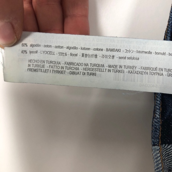 sold * Zara Busted Knee Distressed Raw Hem Jeans Sz 2 - Picture 7 of 7